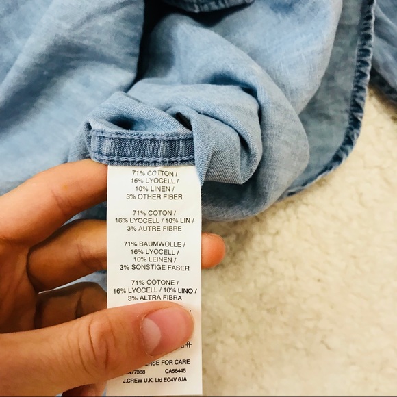 J. Crew Pocket Shirt Chambray Blue XS Button Down - Picture 8 of 8